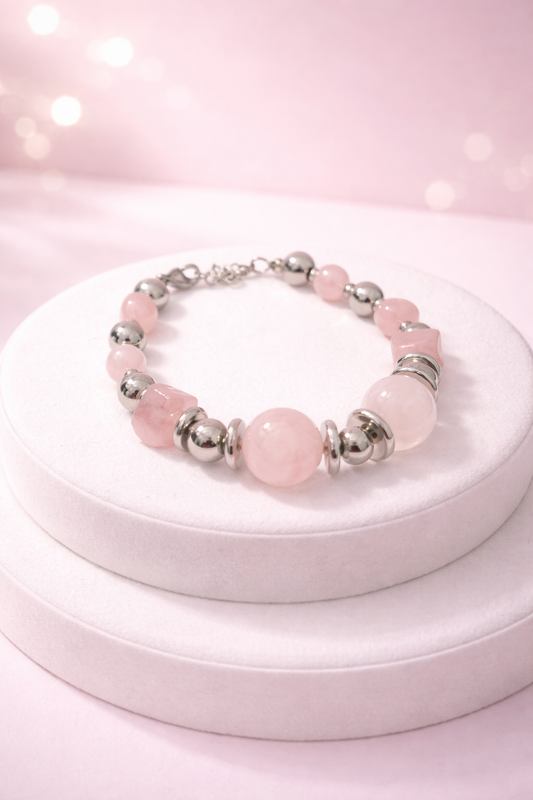 PULSERA DE CUARZO ROSA