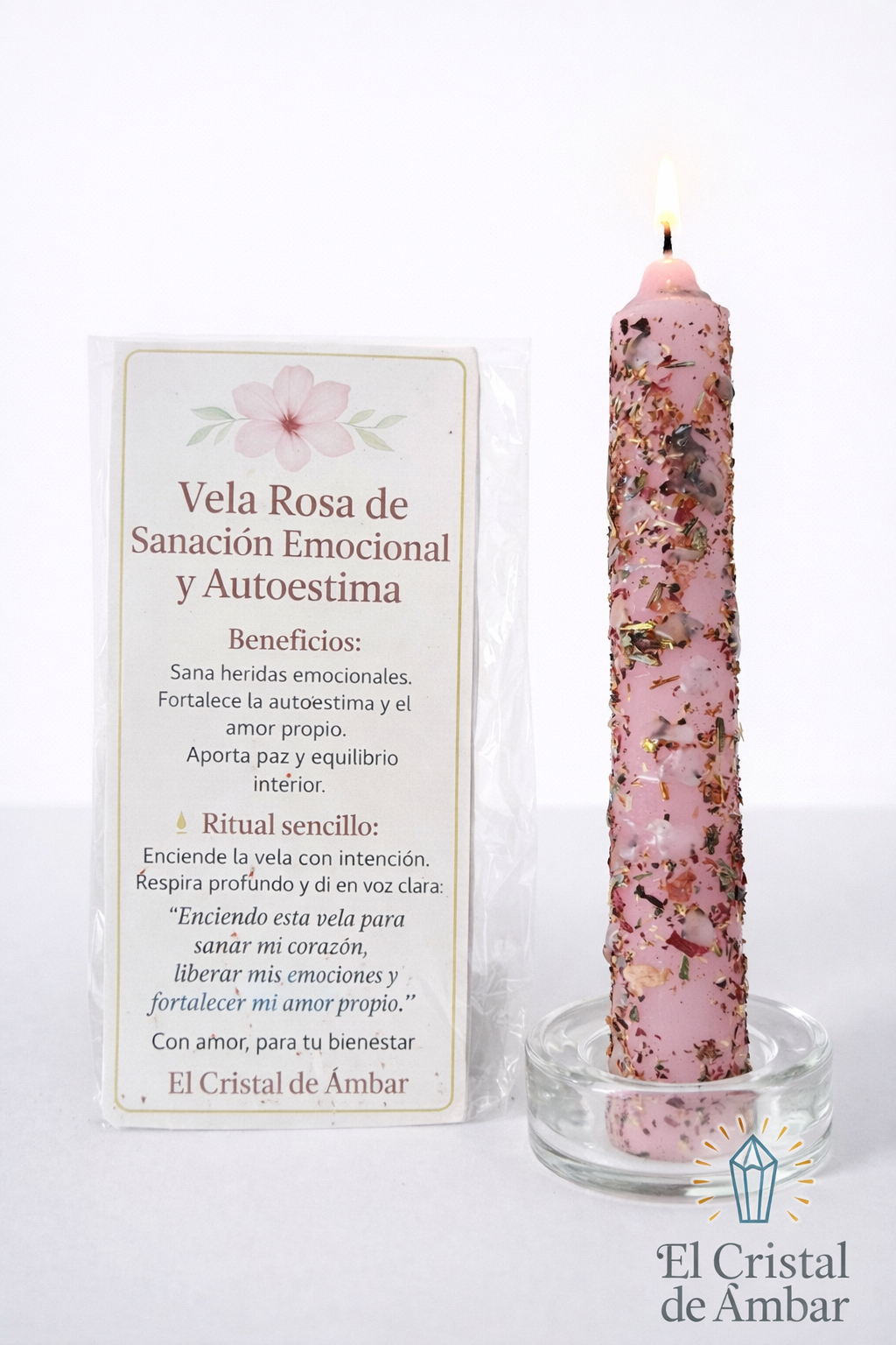 VELA ROSA DE SANACIÓN EMOCIONAL