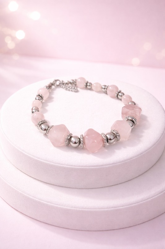 PULSERA CUARZO ROSA